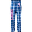 Royal/Silver Flannels - Pink Print 